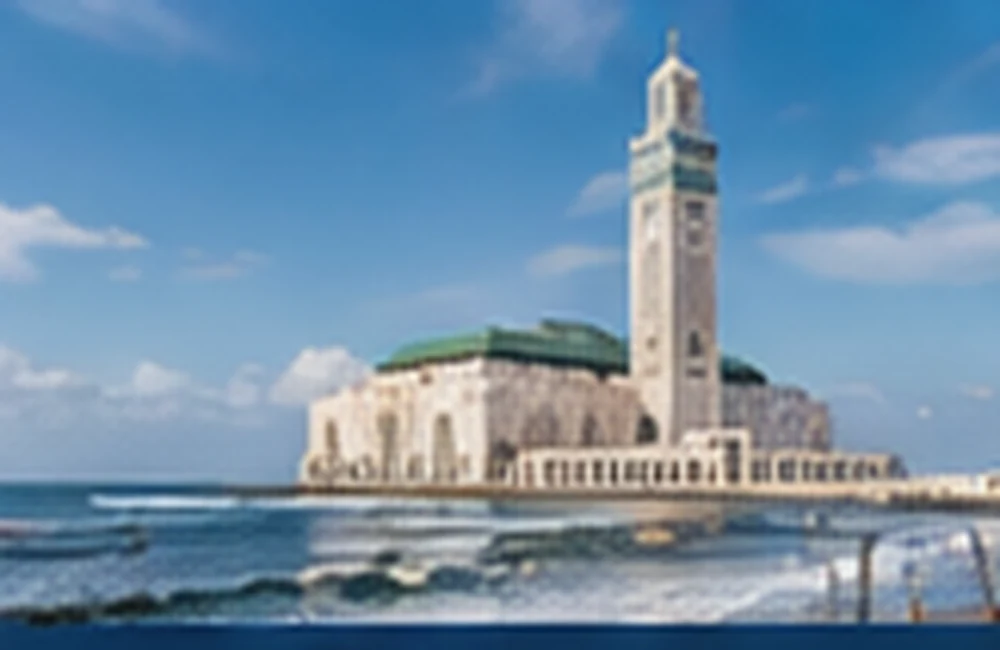 Casablanca, Morocco — Hassan II Mosque on the Atlantic coast