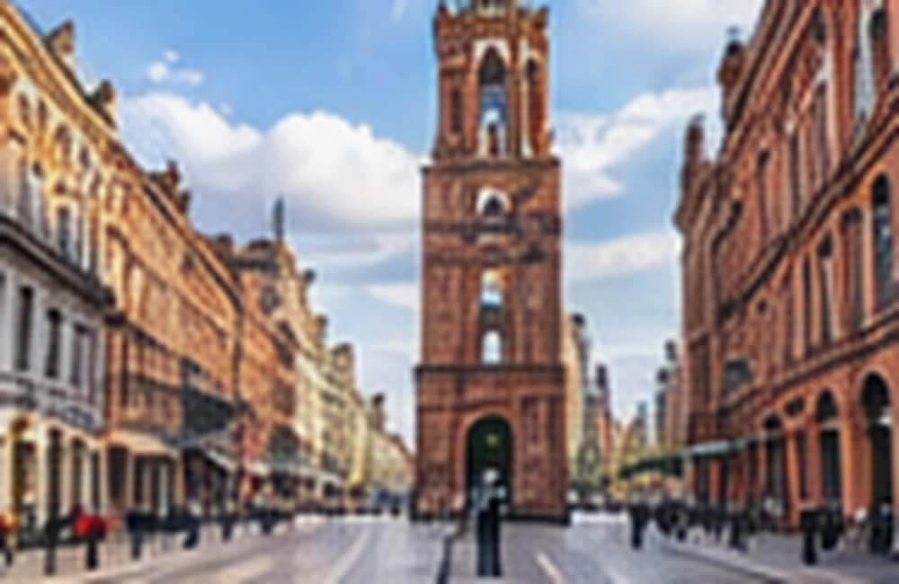 Łódź, Poland — Historic brick architecture and city streets